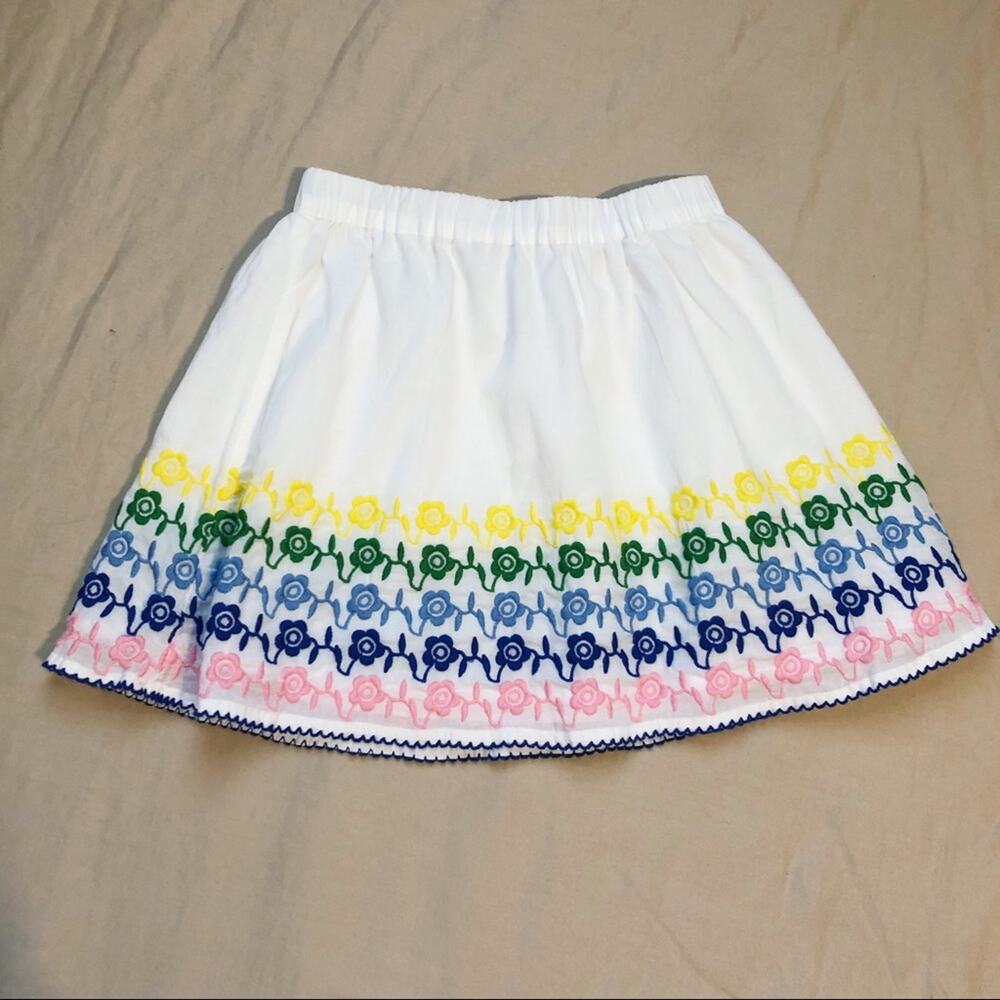 NWT J. Crew Factory Size 4-5 XS White Embroidered Hem Skirt
